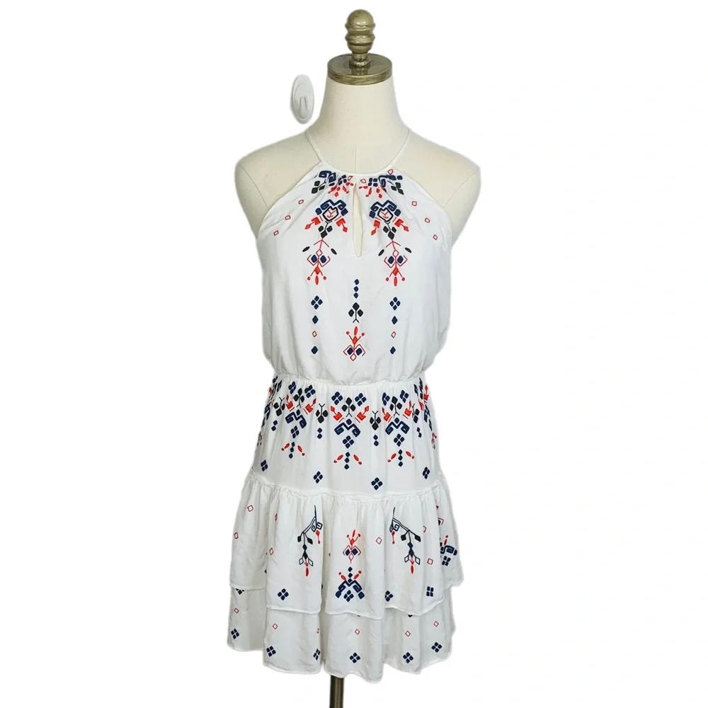 PARKER Quintana embroidered halter dress MEDIUM 3431 - Picture 3 of 11